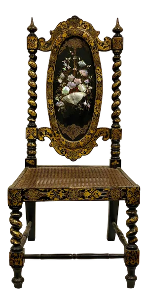 19th-C. English Regency Inlaid Accent Chair