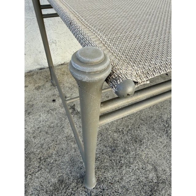 Metal Giati Designs Aprio Collection Outdoor Ottoman For Sale - Image 7 of 12
