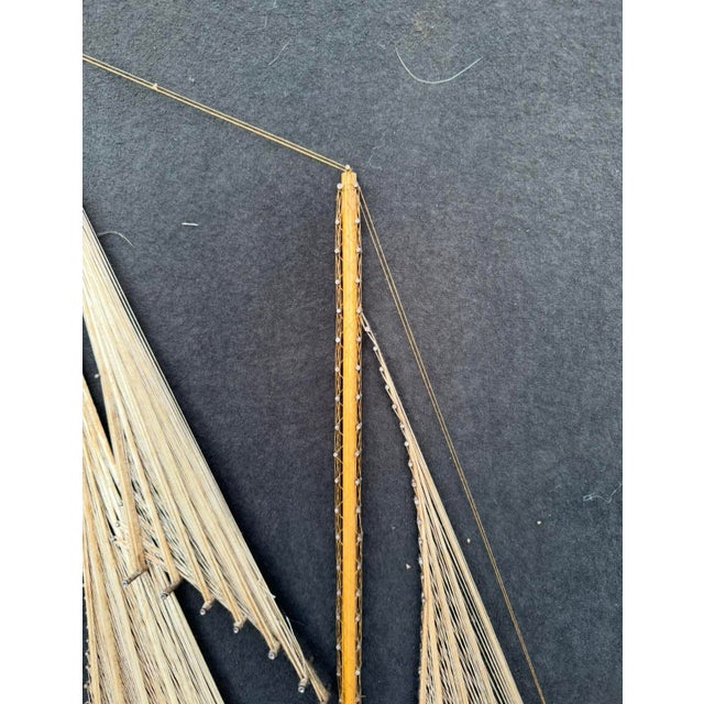 1970s Vintage String Art Sailboat Picture For Sale - Image 4 of 5