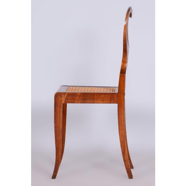 Biedermeier Polish Chair in Walnut Vener & Rattan, Austria, 1830s For Sale - Image 3 of 10