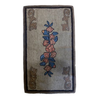 1900s, Handmade Antique American Hooked Rug 2.3' X 4' For Sale