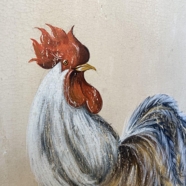 Black Roosters, 1920s, Oil Paintings on Panel, Framed, Set of 4 For Sale - Image 8 of 10