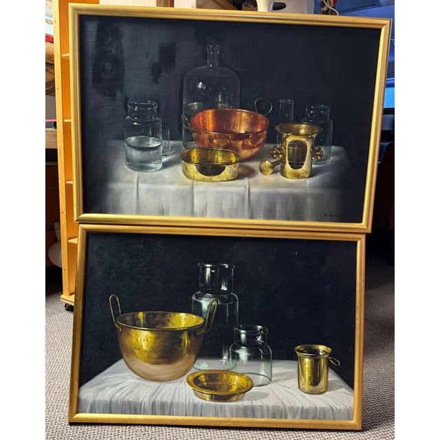 1950s Gyula Paksy - Oil. Gyula Paksy (Hungarian 1912- ) Stunning Photo Realism Still Life Painting (Pair) For Sale - Image 12 of 12