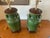 Late 20th Century Vintage Green Glazed Ceramic Urn Lamps With Sculptural Fruit Handles - a Pair For Sale - Image 5 of 8