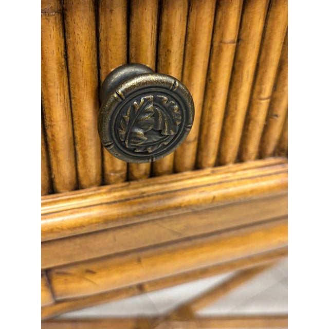 Chippendale Tommy Bahama Rattan Console Table For Sale - Image 3 of 11