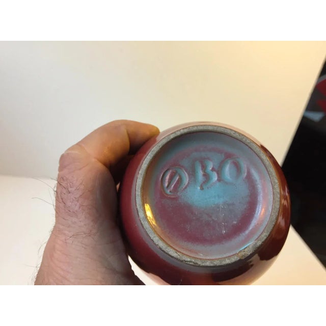 Danish Lustre Mirror Glaze Vase by Øbo, 1930s For Sale - Image 3 of 5