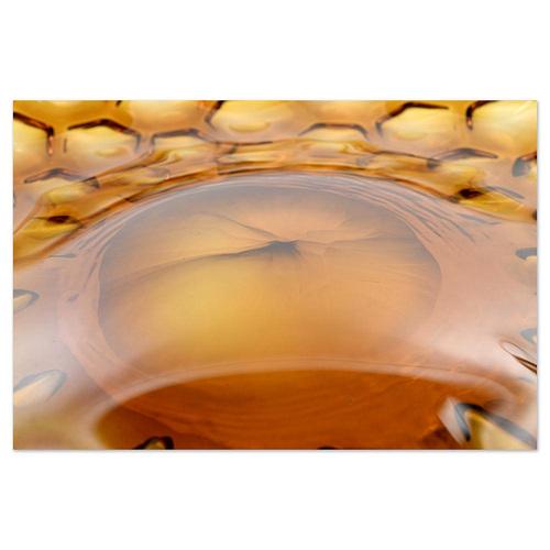 Large Golden Amber Colored Glass Dish For Sale - Image 6 of 8