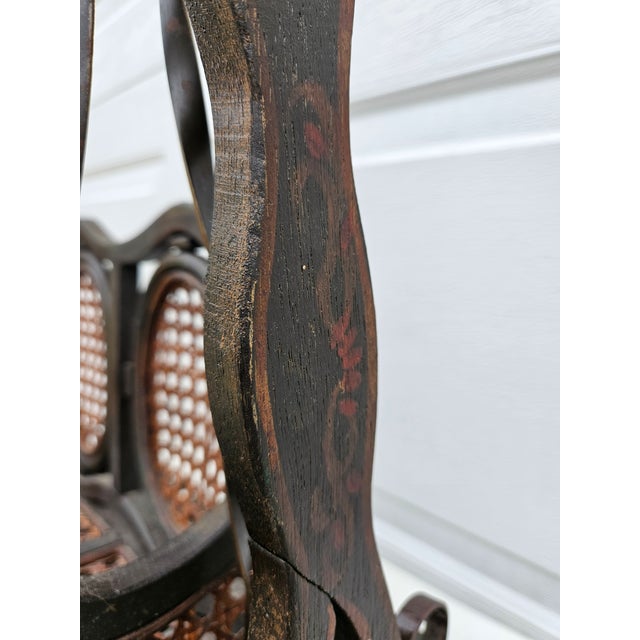 Antique Miniature Swing Set With Cane Seats - Plant Stand For Sale - Image 16 of 17