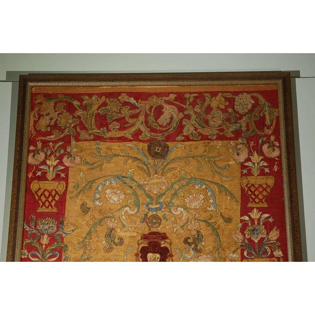 18th Century 17th Century Italian Silk Textile Wall Hanging in Baroque Style For Sale - Image 5 of 10