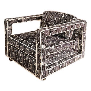 1970s Uncommon Cube Lounge Chair by Bernhardt Flair For Sale