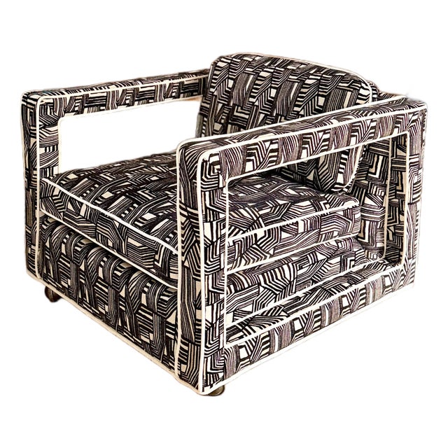 1970s Uncommon Cube Lounge Chair by Bernhardt Flair For Sale