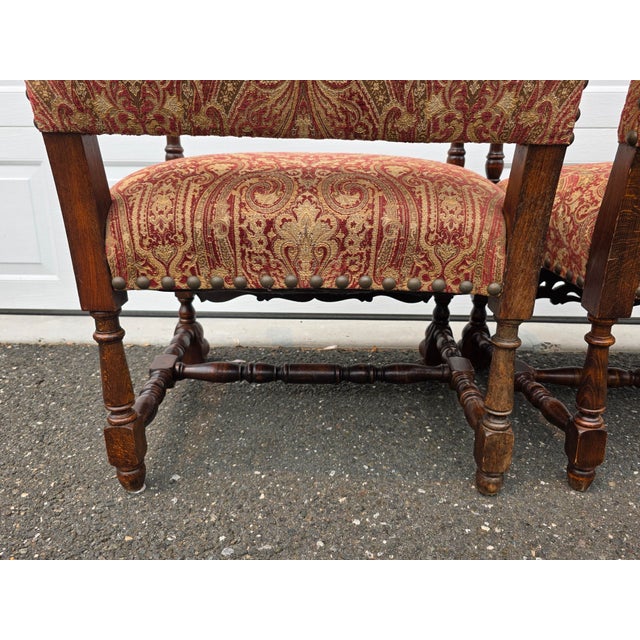 Late 19th C. Danish Louis XIV Throne Style Chairs- A Pair For Sale - Image 10 of 13