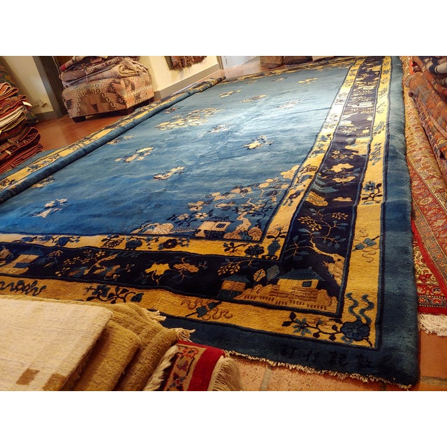1920s Large Art Deco Rug Wool Hand Made For Sale - Image 4 of 12