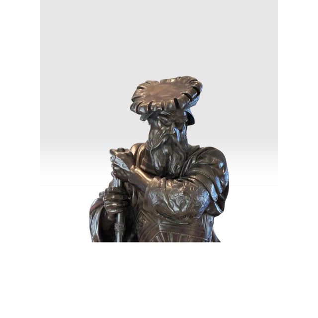 Mid 19th Century Antique 25” Signed French Bronze Sculpture the Landsknecht by Albert-Ernest Carrier Belleuse For Sale - Image 5 of 12