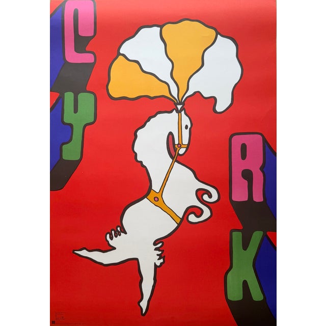 Original vintage Polish circus poster designed by the famous Polish graphic artist Jan Młodożeniec (1929–2000). Cyrk...