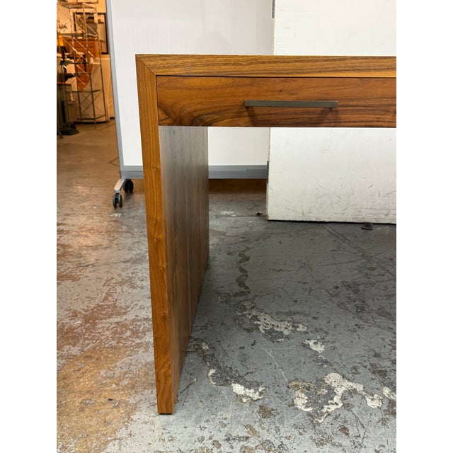 Brown Custom Design Solid Walnut Desk With Four Drawers For Sale - Image 8 of 12