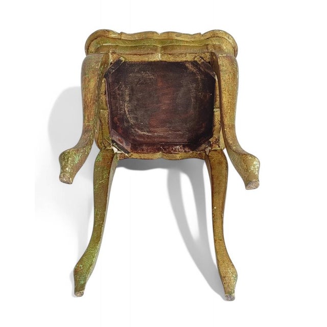 18th Century Florentine Rococo Revival Italian Gilt Accent Side Table, 1950s For Sale - Image 13 of 14