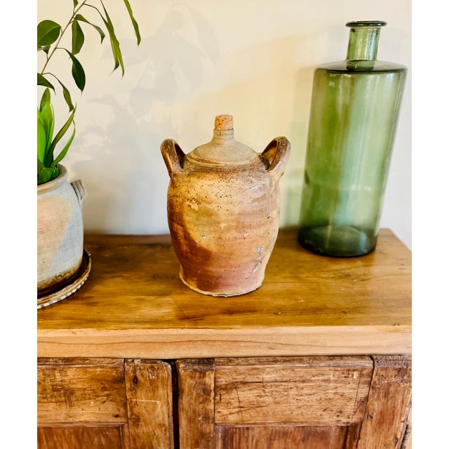 French Twin-Handled Pottery Eau de Vie Pitcher, 19th Century For Sale - Image 4 of 7