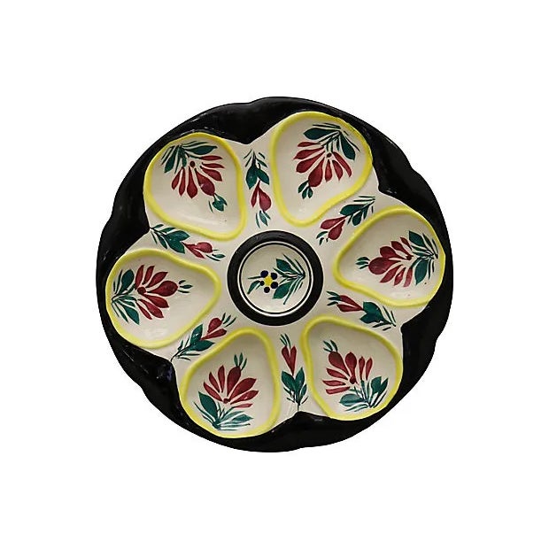 Farmhouse Midcentury French Quimper Oyster Plate For Sale - Image 3 of 3