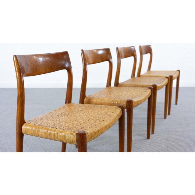 Teak Model 77 Chairs by Niels O. Möller for J.L. Møllers, Denmark, Set of 4 For Sale - Image 6 of 18