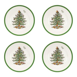 Spode Christmas Tree Salad Plates 8", Set of 4 For Sale