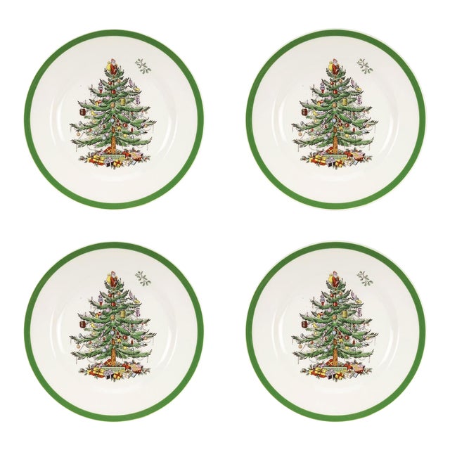 Spode Christmas Tree Salad Plates 8", Set of 4 For Sale