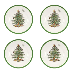 Spode Christmas Tree Salad Plates 8", Set of 4