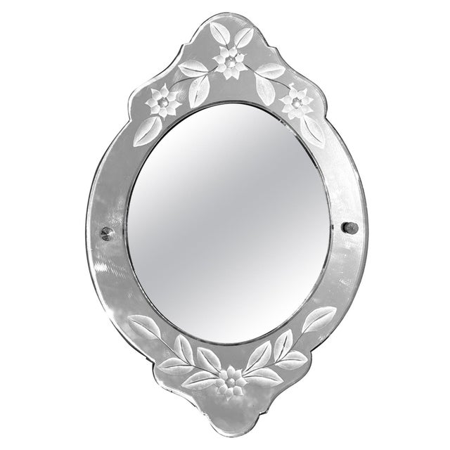 Mirror with Incised Floral Decorations, France, 19th Century For Sale - Image 9 of 9