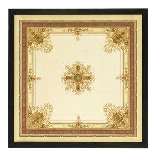 Cosigned Antique French Ceiling Lithograph C.1890 For Sale