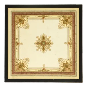 Cosigned Antique French Ceiling Lithograph C.1890