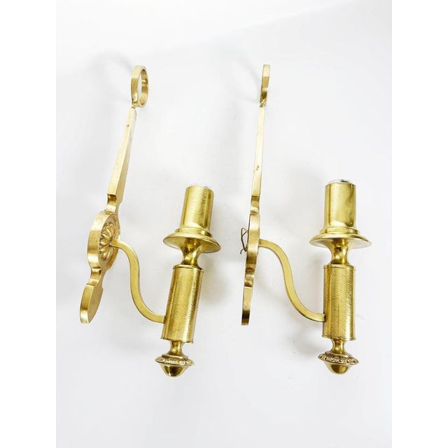 Neoclassical Style Brass Wall Sconces, France, 1960s, Set of 2 For Sale - Image 10 of 12