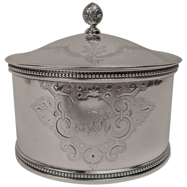 19th Century American Sterling Silver Tea Caddy by Shreve Stanwood & Co Boston For Sale - Image 10 of 10