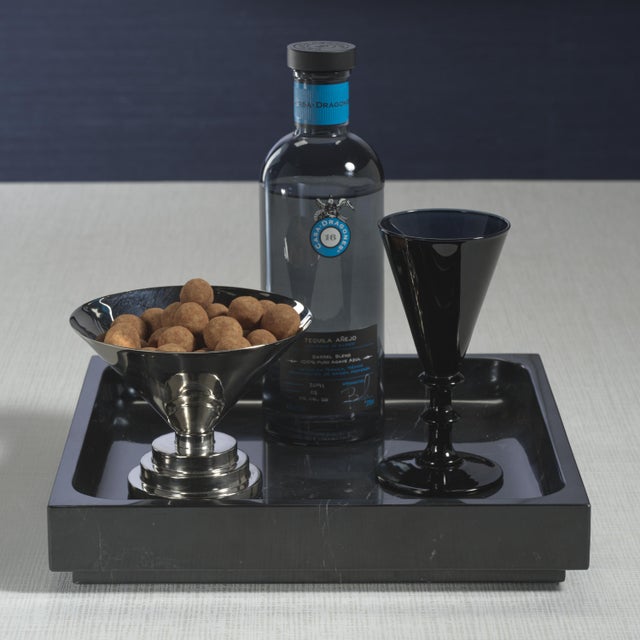 Elevate your space with the timeless elegance of the Nero Marquina Natural Marble Tray. Crafted from premium black marble,...