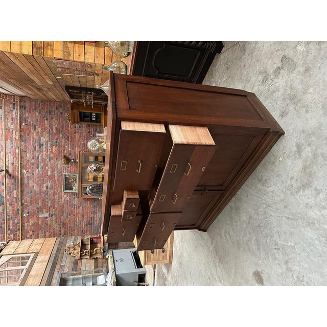 Brown Meuble de métier en chêne For Sale - Image 8 of 16