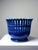 Peacock Blue Openwork Earthenware Cachepot from Malicorne Moreau-Bourg-Joly, 1970s-1980s For Sale - Image 4 of 9