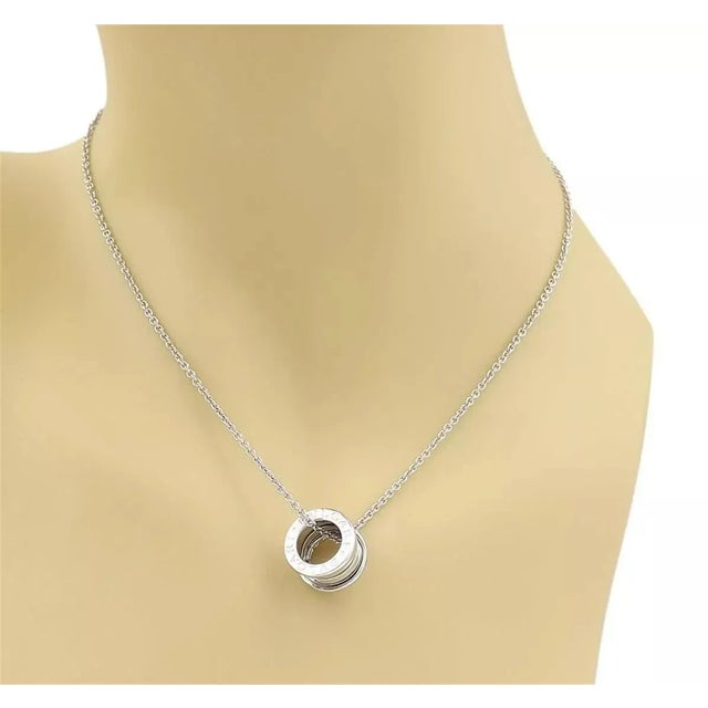 24774 - Bvlgari B.zero1 18k White Gold Pendant Necklace