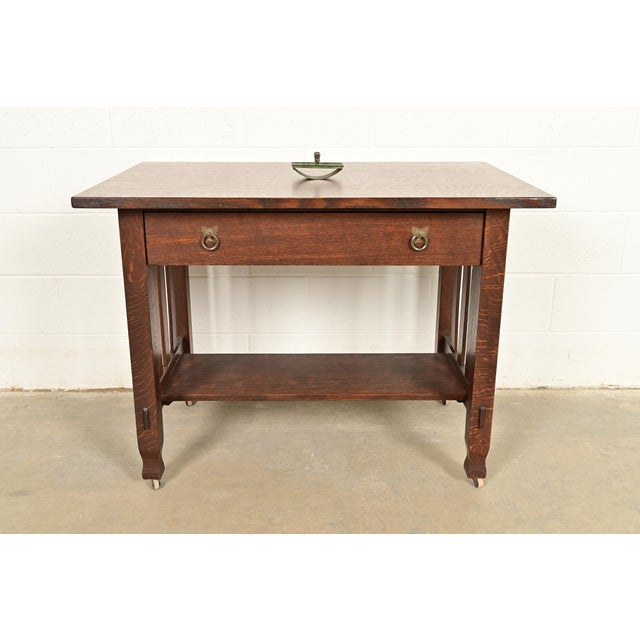 Apollo Studios New York Arts & Crafts Grapevine Pattern Bronze and Slag Glass Rocker Blotter For Sale - Image 11 of 12