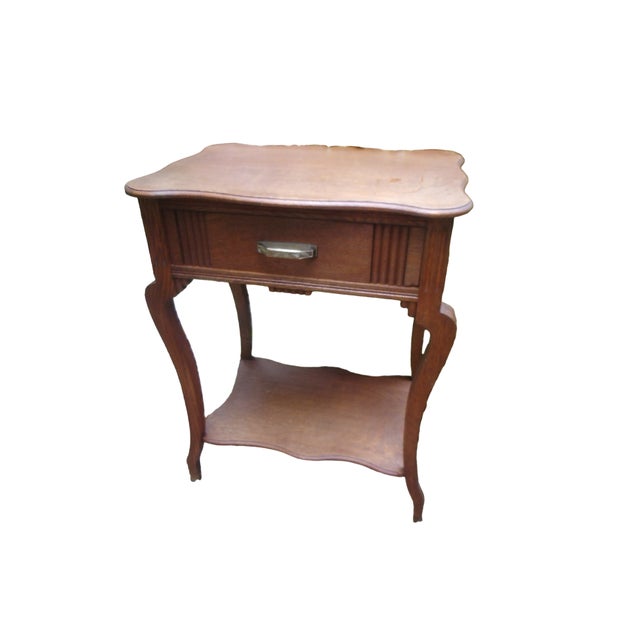 Antique France Art Nouveau Dressing Table in Oak, 1890s For Sale - Image 15 of 15