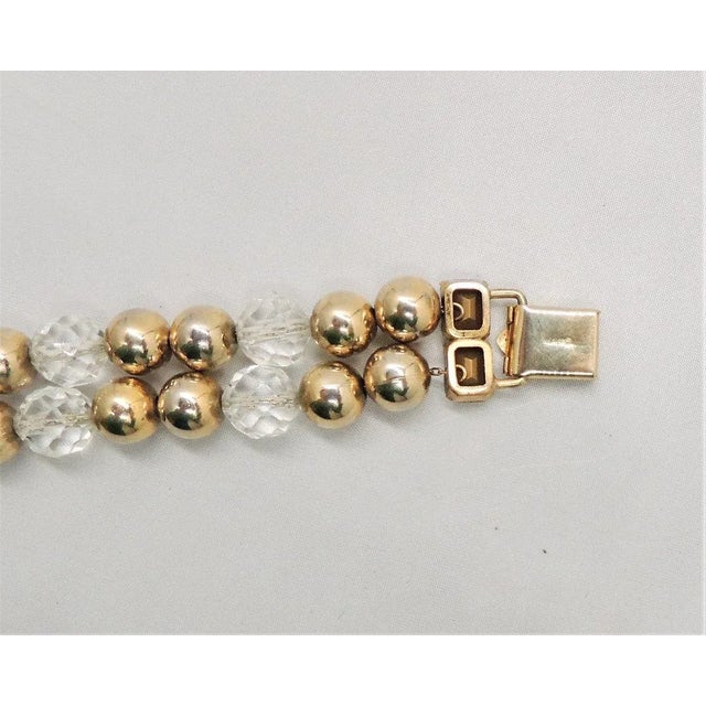 Modern Vintage 1950s Signed Napier Rhinestone & Glass Beaded Bracelet For Sale - Image 3 of 7