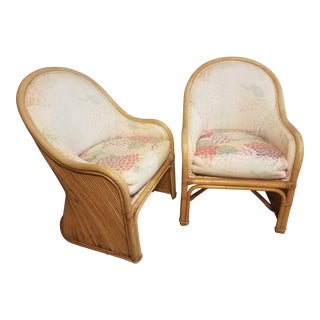 Vintage Gabrielle Crespi Style Rattan Chairs - a Pair For Sale