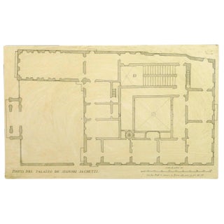 Giovanni Giacomo De Rossi, Antique Copper Engraving - Sacchetti Palace For Sale
