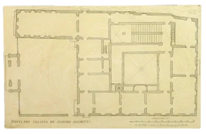 Giovanni Giacomo De Rossi, Antique Copper Engraving - Sacchetti Palace