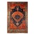 Vintage Persian Malayer Tribal Area Rug, Hand-Knotted Wool, Geometric Pattern, 4x6, Terracotta & Blue For Sale