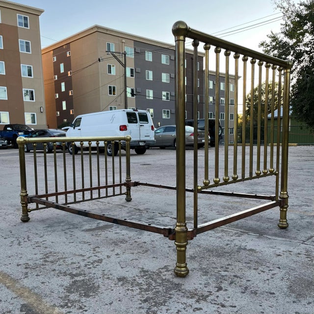 Antique Brass Double Bed Frame Circa 19th Century For Sale In Denver - Image 6 of 13
