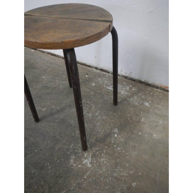 1960s Beech and Iron Foot Stool, 1960s For Sale - Image 5 of 9