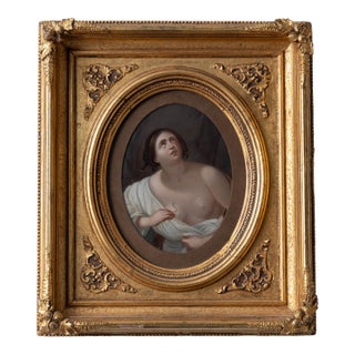 "Cleopatra With the Asp" Oil Painting, After Guido Reni, 19th Century For Sale