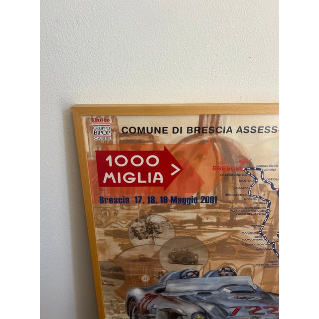 2000 - 2009 Official 2001 1000 Miglia Commemorative Race Poster, Framed For Sale - Image 5 of 6