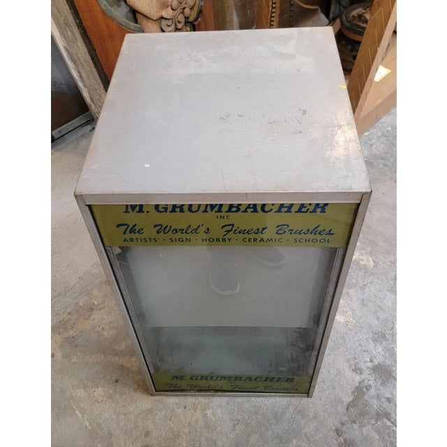 Gray Mid 20th Century Industrial Paintbrush Point of Sale Cabinet For Sale - Image 8 of 11