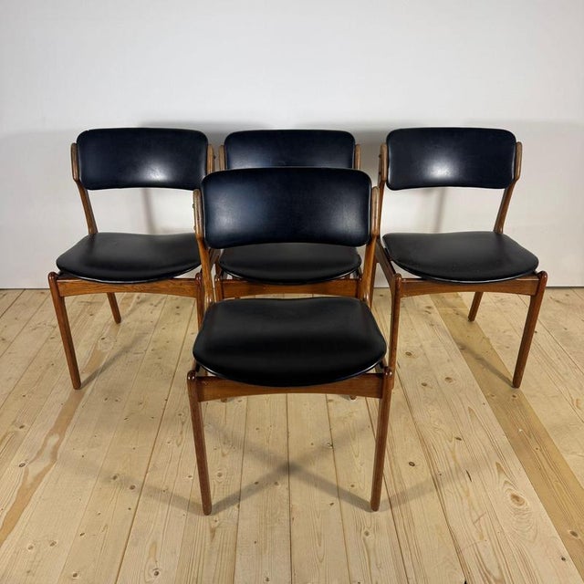 Brown Vintage Rosewood Chairs by Erik Buch, 1960s, Set of 4 For Sale - Image 8 of 11