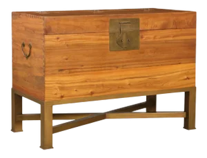 Huge Mid 20th Century Modern Chinese Blanket Chest Trunk on Stand